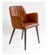 Silla de piel con brazos Saja
