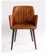 Silla de piel con brazos Saja