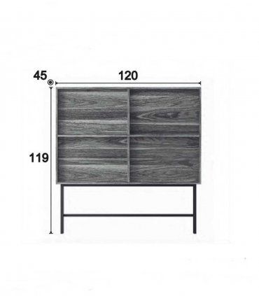 Mueble contenedor de diseño Haluna, medidas