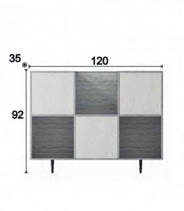 Mueble contenedor moderno Haluna, medidas