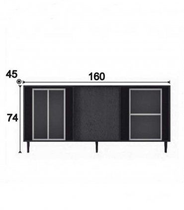 Mueble aparador nórdico Haluna, medidas