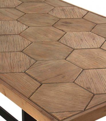 Mesa de comedor de madera y metal Asal