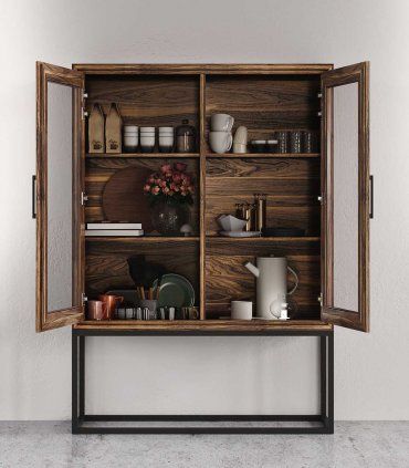 Mueble contenedor moderno Rotan, abierto