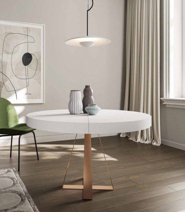 Mesa comedor moderna redonda extensible Popi