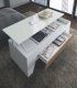 Mesa centro rectangular elevable Kako, abierta