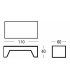 Mesa centro rectangular elevable Kako, medidas