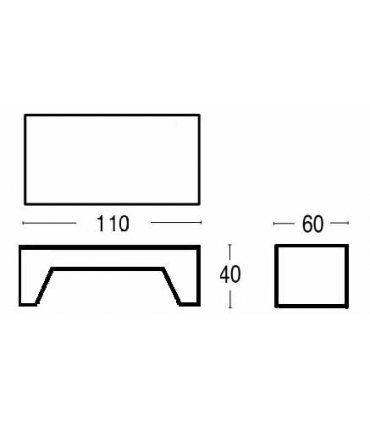 Mesa centro rectangular elevable Kako, medidas