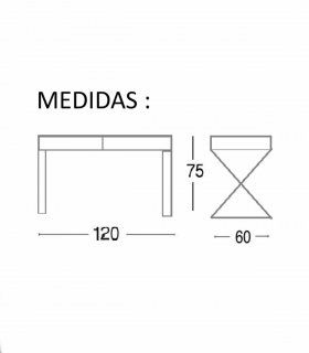 Mesa de despacho moderna Maik, medidas