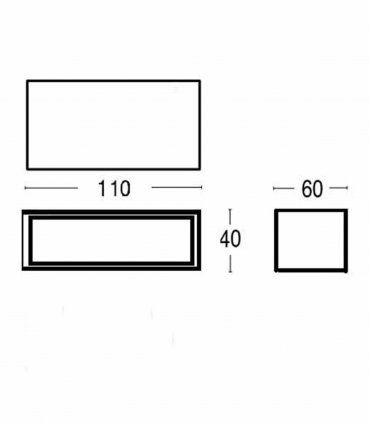 Mesa centro moderna Pampi, rectangular medidas