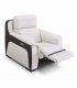 Sillón moderno relax de piel Andorra, abierto