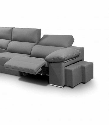 Caiselongue moderna eléctrica Lucia, pufs