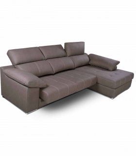 Chaiselongue moderna reclinable y extraíble Triunfo, abierta
