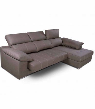 Chaiselongue moderna reclinable y extraíble Triunfo, abierta