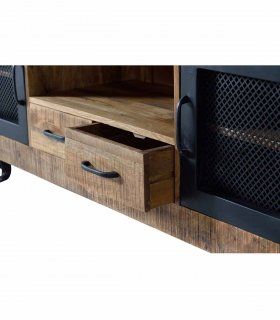 Mesa de televisión industrial con ruedas Copi, detalle cajon