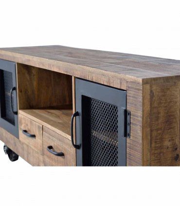 Mesa de televisión industrial con ruedas Copi, detalle puertas