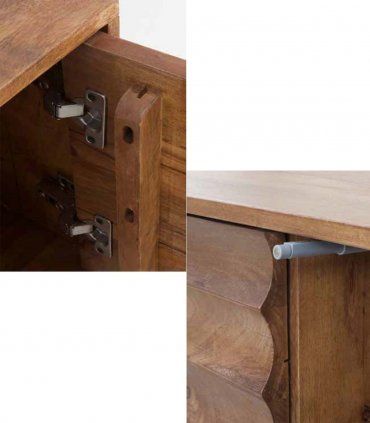 Mesa de televisión maciza de mango Charmi
