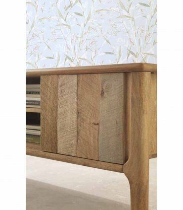 Mesa de televisión de mango natural Manabí, detalle