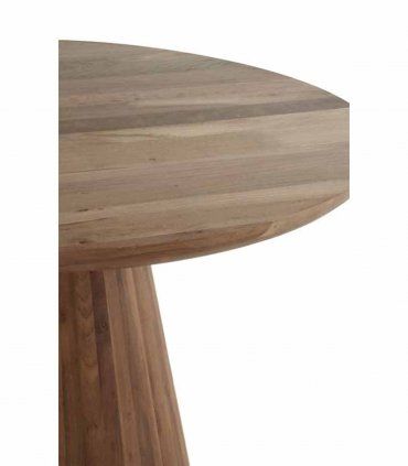 Mesa redonda madera maciza de jambul Bogani, detalle