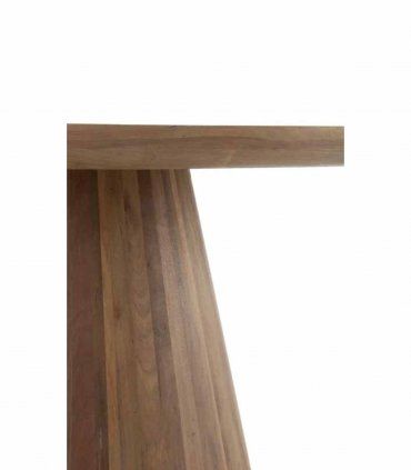 Mesa redonda madera maciza de jambul Bogani, detalle frente