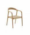 Sillón de madera con asiento trenzado Cuatico