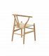 Silla con asiento trenzado con cuerda natural Freda, tras