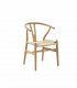 Silla con asiento trenzado con cuerda natural Freda