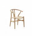 Silla con asiento trenzado con cuerda natural Freda