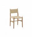 Silla con asiento y respaldo trenzado con cuerda natural Copeta
