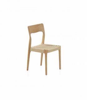 Silla con asiento trenzado de cuerda natural Colette de Ámbar Muebles
