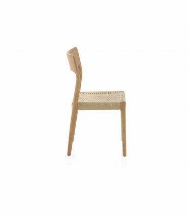Silla con asiento trenzado de cuerda natural Colette de Ámbar Muebles