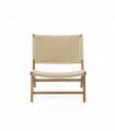 Sillón de relax de madera con trenzado de cuerda natural Kloe