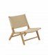 Sillón de madera con trenzado de cuerda natural Kloe, lado