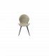 Silla de tela imitación piel y patas negras Tiguere, beige