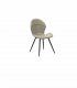 Silla de tela imitación piel y patas negras Tiguere, beige lado