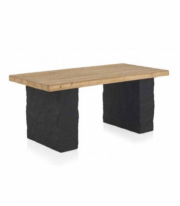 Mesa de comedor chapada en abeto natural Mofongo