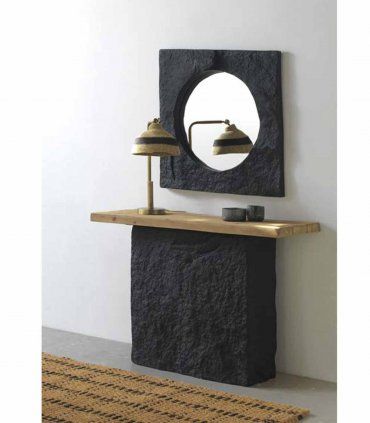 Mueble entrada chapado en abeto natural Mofongo, ambiente
