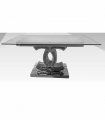 Mesa de comedor de cristal blanco y pata chanel Brishen