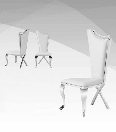 Silla de polipiel estructura de acero Jayah