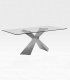 Mesa de comedor con pata de acero cromada Casandra de Ámbar Muebles