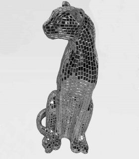 Figura de resina con apliques de cristal Guepardo.