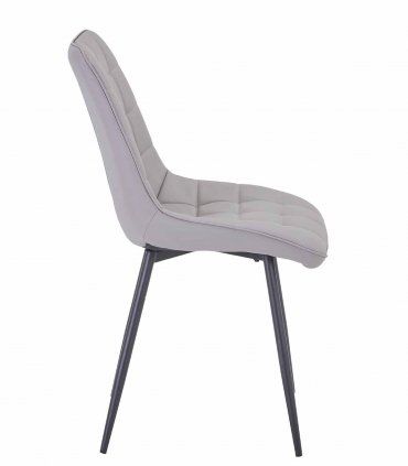 Silla de polipiel con patas de acero.