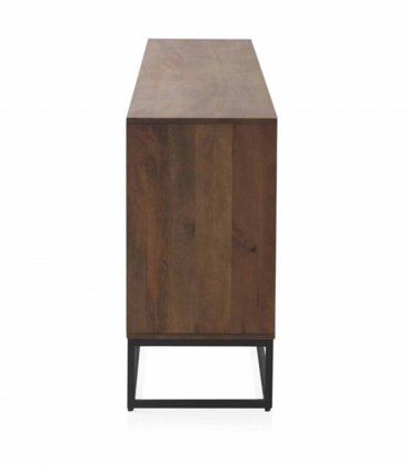 Mueble TV de madera maciza Lined, lado