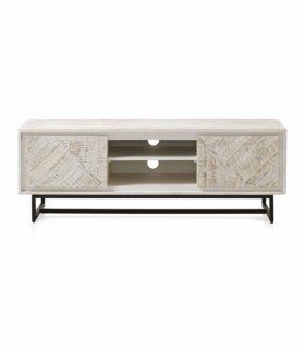 Mueble TV de madera blanca Tina de Ámbar Muebles