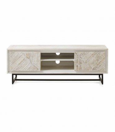 Mueble TV de madera blanca Tina de Ámbar Muebles