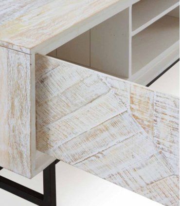 Mueble TV de madera blanca Tina de Ámbar Muebles