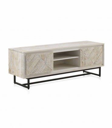 Mueble TV de madera blanca Tina de Ámbar Muebles