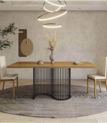Mesa de comedor Tapa de madera Nilo II de Ámbar Muebles