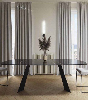 Mesa de comedor con tapa de cristal Celia II de Ámbar Muebles