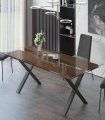 Mesa de comedor madera y cristal Paula