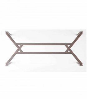 Mesa acristalada con base en nogal Stile
